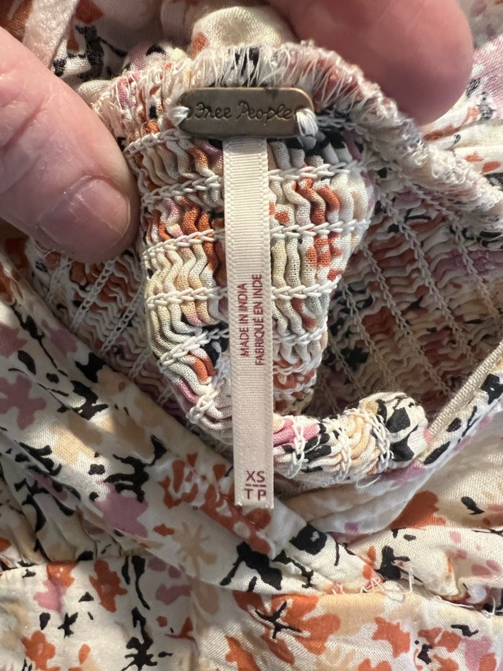 Free People Pretty Daze Floral Crop Top in Crème - XS - Picture 4 of 9